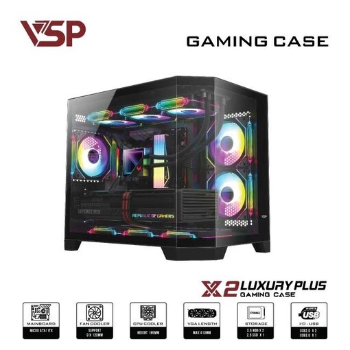 Vỏ case máy tính VSP VSP X2 Luxury Plus - mATX