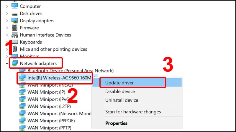 Tùy chỉnh adapter nâng cao khi WiFi liên tục ngắt kết nối bất thường