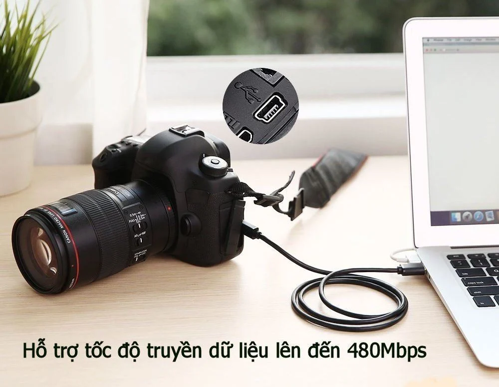Cáp Mini USB Ugreen 10354 US132 dài 0.5m USB 2.0 480Mbps