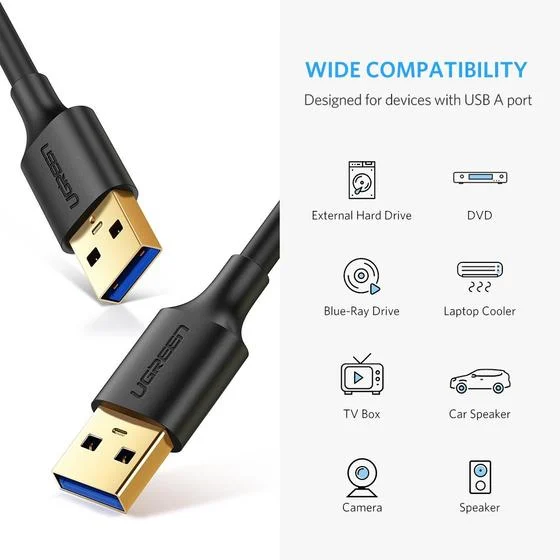 Cáp USB 3.0 Ugreen 10370 hai đầu đực 1m 5Gbps