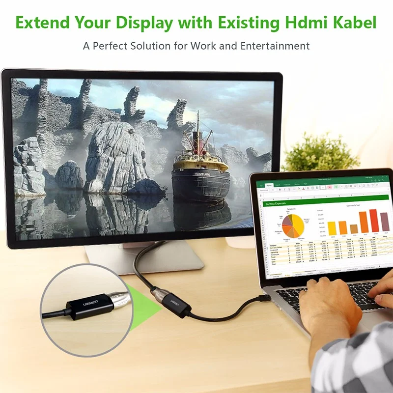 Cáp Mini DisplayPort sang HDMI Ugreen 10461 Full HD màu đen 18cm