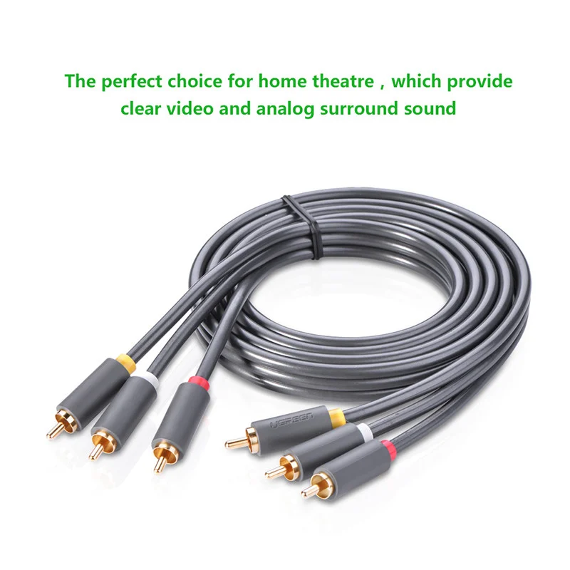 Cáp AV Ugreen 10526 3RCA sang 3RCA dài 3m