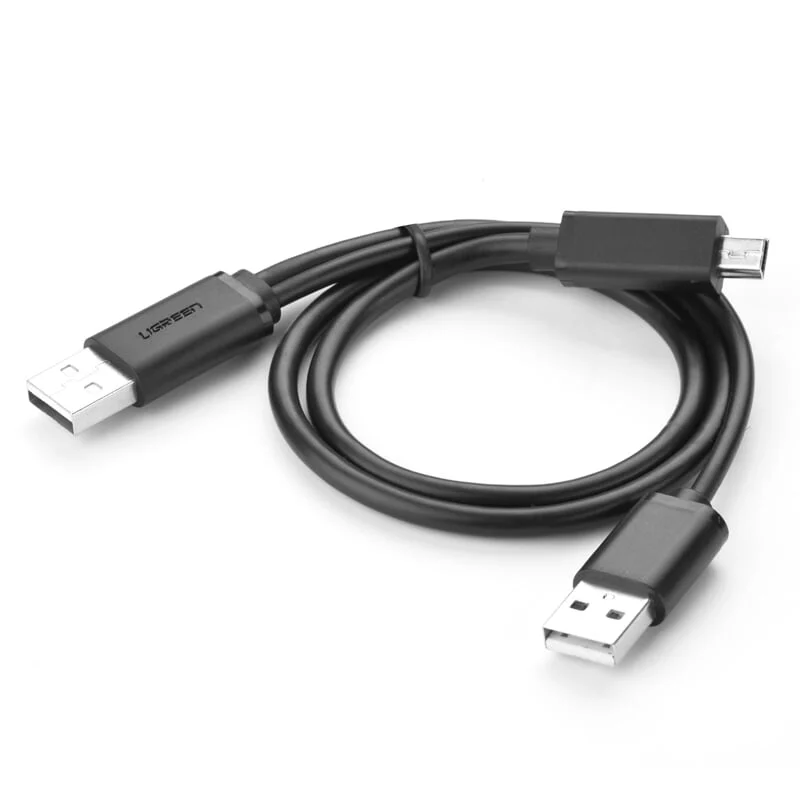 Cáp Micro USB Ugreen 10346 US107 0.5m trợ nguồn