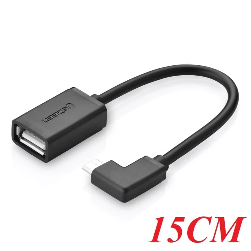 Cáp OTG Ugreen 10379 US119 Micro USB góc 90 độ dài 15cm