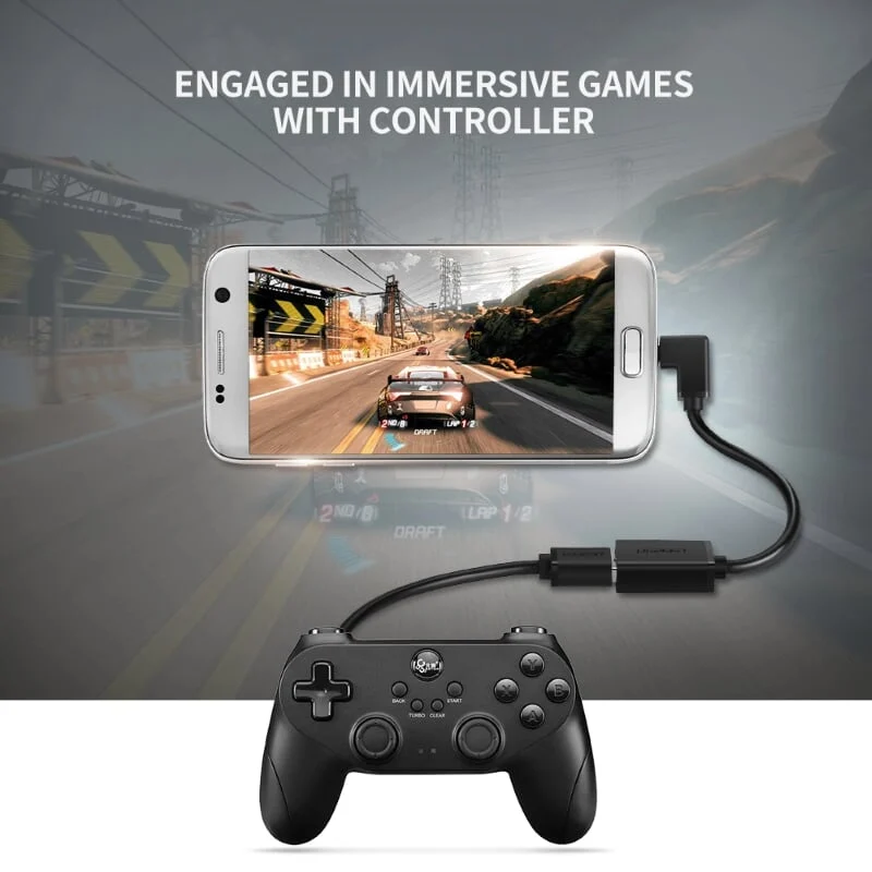 Cáp OTG Ugreen 10379 US119 Micro USB góc 90 độ dài 15cm