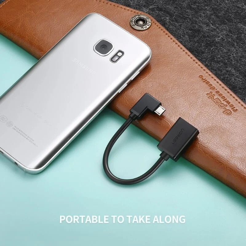 Cáp OTG Ugreen 10379 US119 Micro USB góc 90 độ dài 15cm