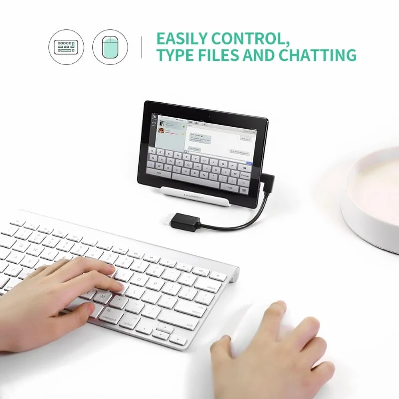 Cáp OTG Ugreen 10379 US119 Micro USB góc 90 độ dài 15cm
