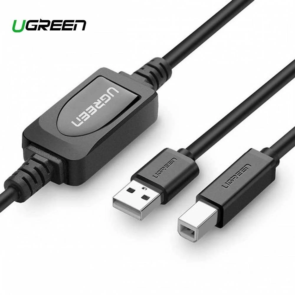 Cáp máy in Ugreen 10374 USB 2.0 dài 10m có IC khuếch đại