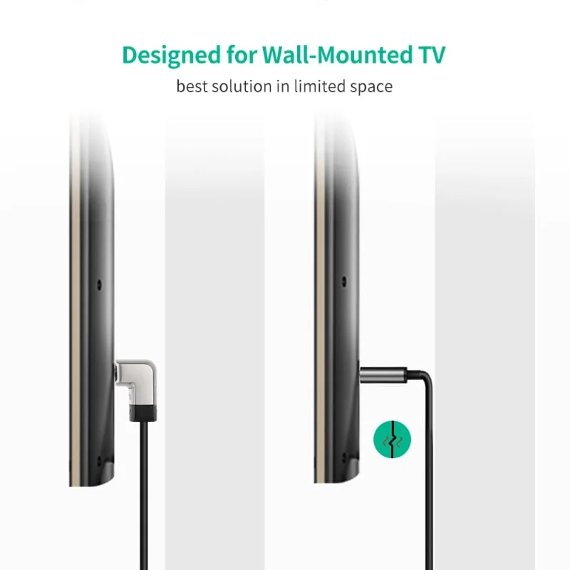 Cáp HDMI Ugreen 10277 dẹt 1M bẻ lên góc 90 độ