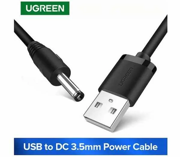 Cáp nguồn USB sang DC 3.5mm Ugreen 10376 US277 dài 1m