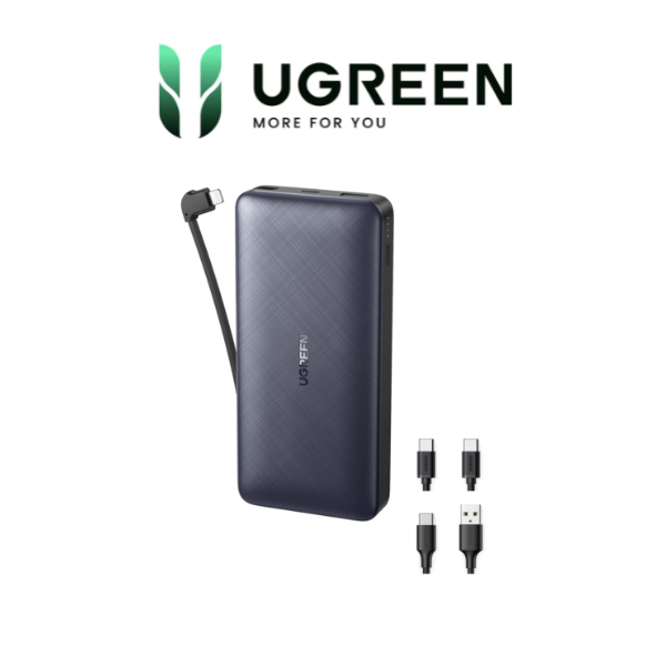 Pin sạc dự phòng Ugreen 10400 20000mAh PD 20W tích hợp cáp