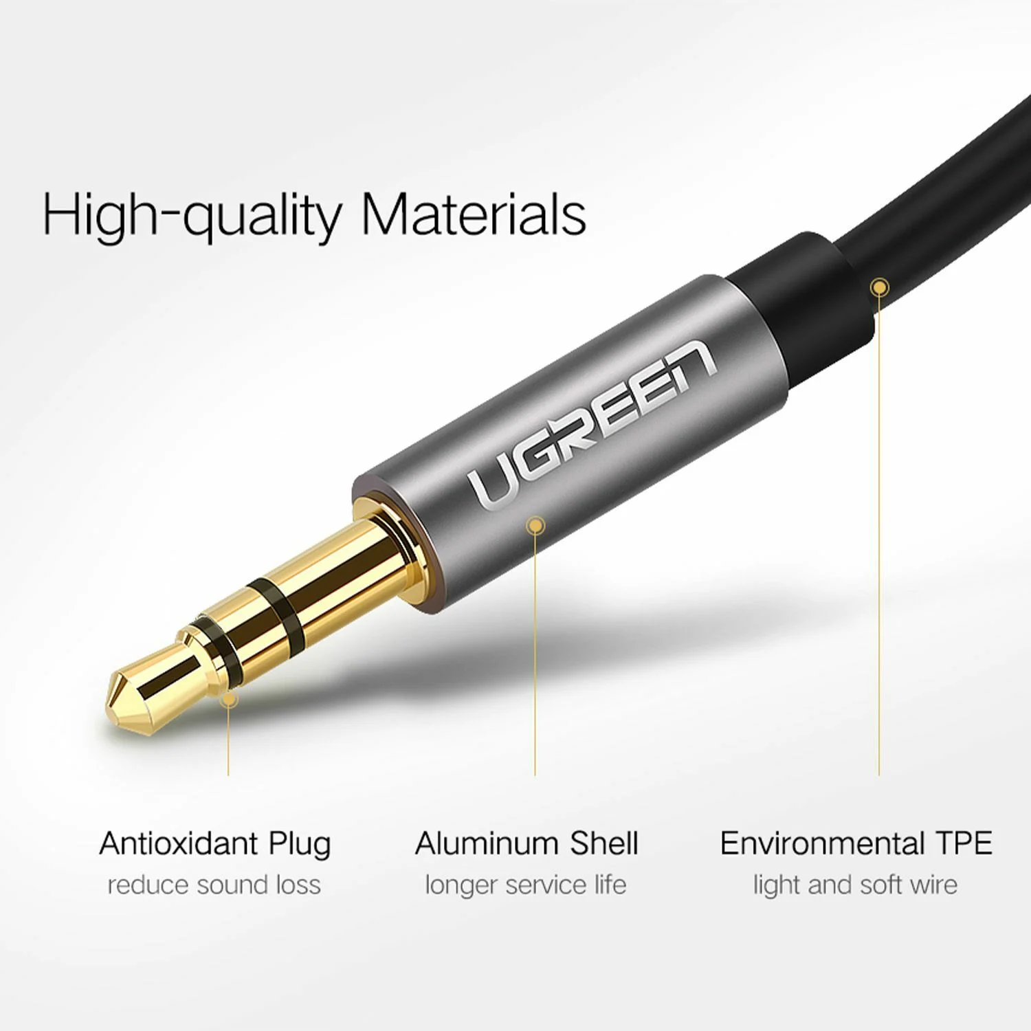 Cáp Audio 3.5mm Ugreen 10734 dài 1.5m Male to Male