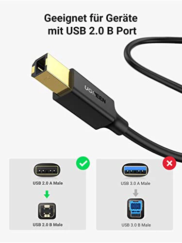 Cáp máy in Ugreen 10352 USB 2.0 dài 5m 480Mbps