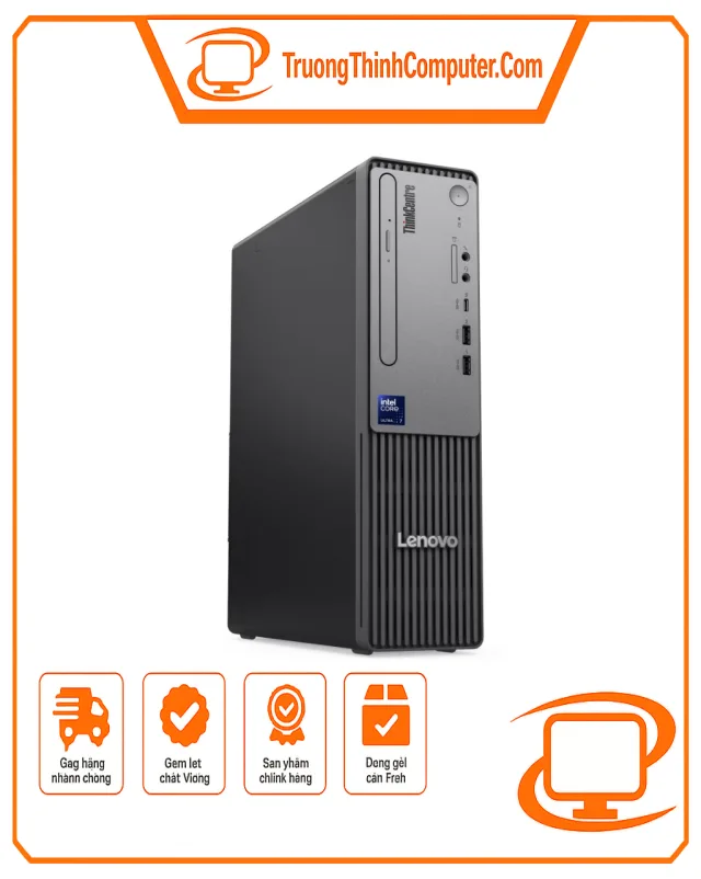 Máy tính để bàn Lenovo ThinkCentre Neo 50s Gen 6 Core Ultra 5 225, RAM 16GB DDR5, SSD 512GB, Wi-Fi 6, Bluetooth, No OS, kèm bàn phím và chuột, màu đen, Premier Support 1 năm