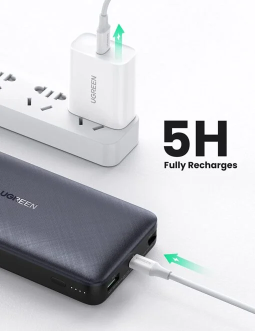 Pin sạc dự phòng Ugreen 10400 20000mAh PD 20W tích hợp cáp