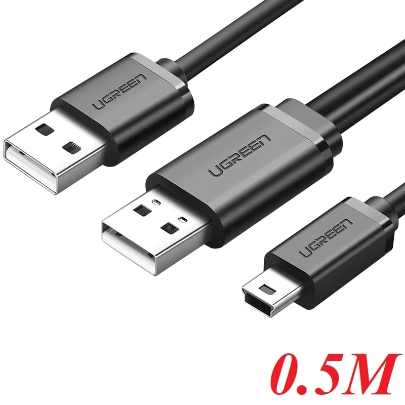 Cáp Micro USB Ugreen 10346 US107 0.5m trợ nguồn