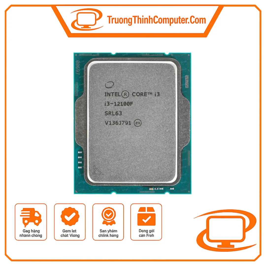 CPU Intel Core i3-12100F Tray 4 Nhân 8 Luồng Up To 4.30GHz LGA1700
