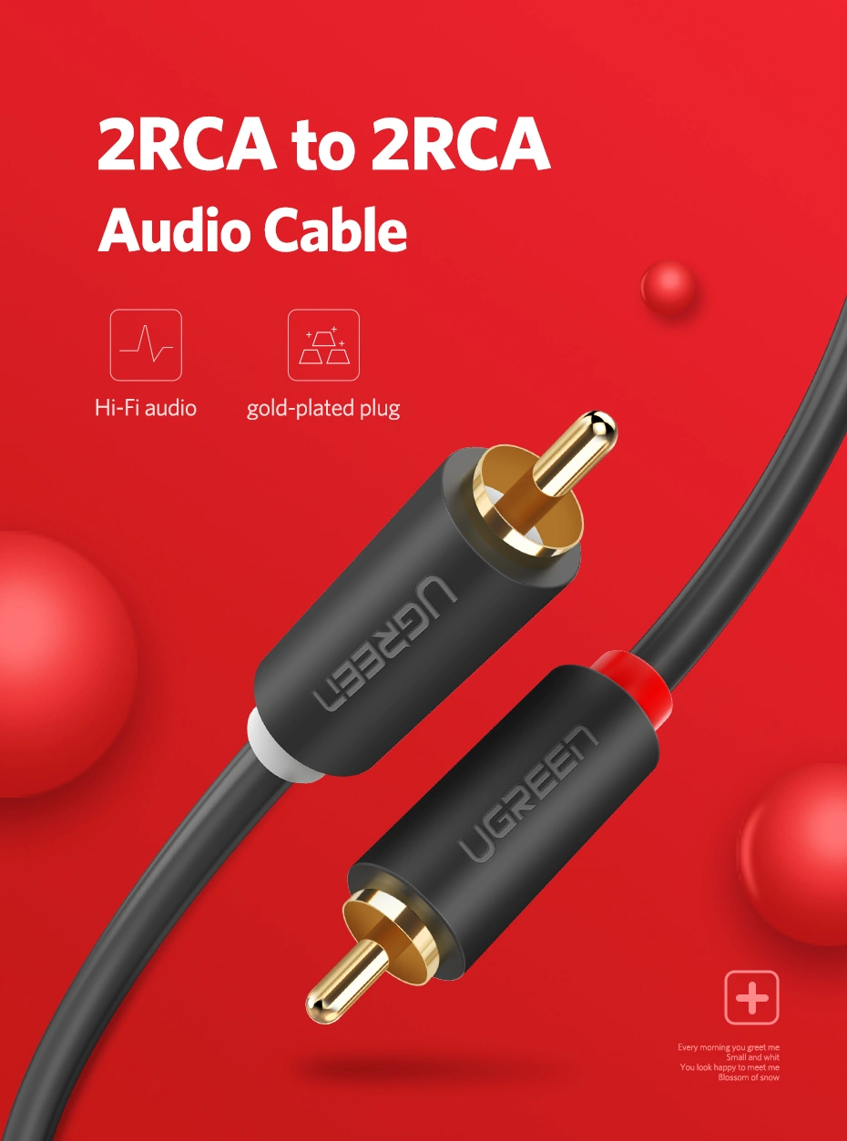 Cáp RCA Ugreen 10518 AV104 2RCA sang 2RCA dài 2m