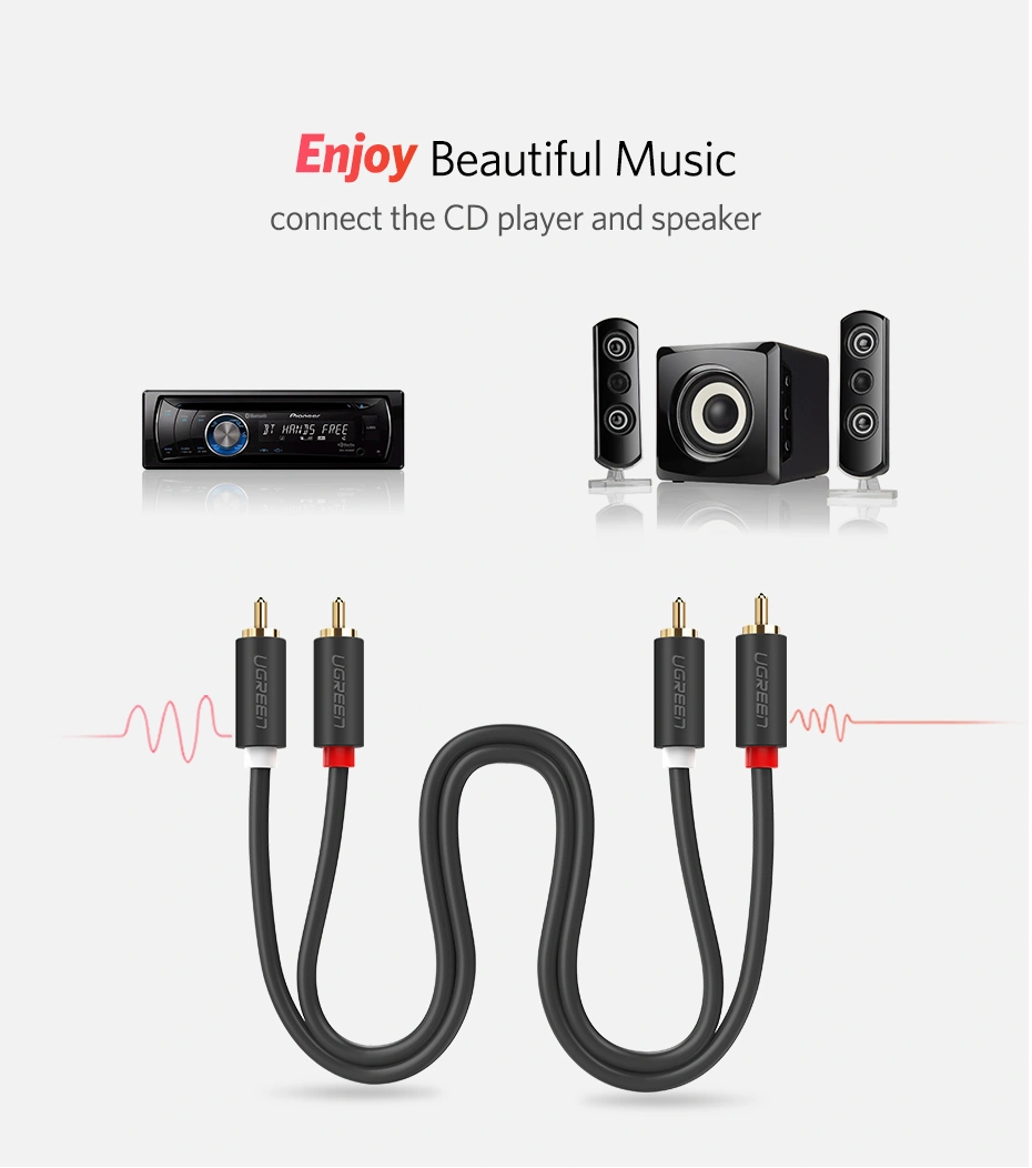 Cáp RCA Ugreen 10518 AV104 2RCA sang 2RCA dài 2m