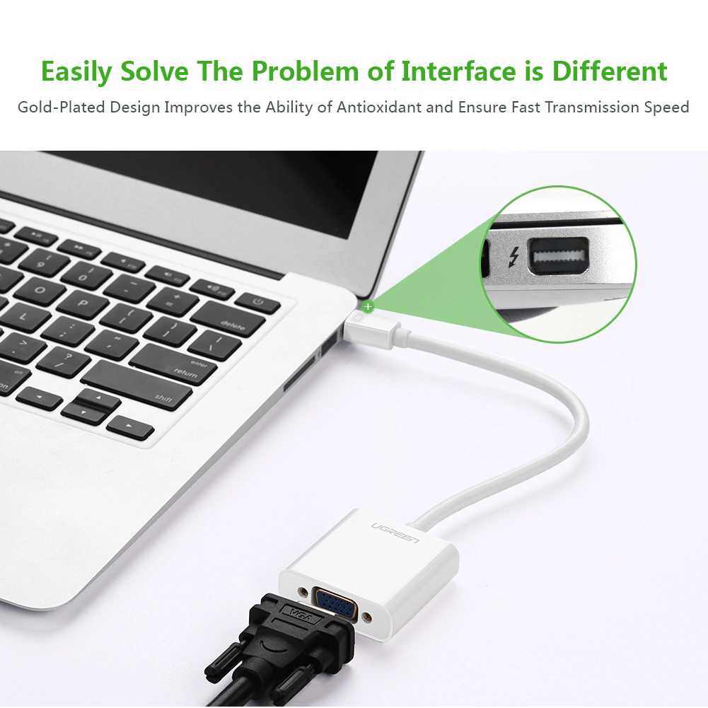 Bộ chuyển Mini DisplayPort sang VGA Ugreen 10458 màu trắng Full HD