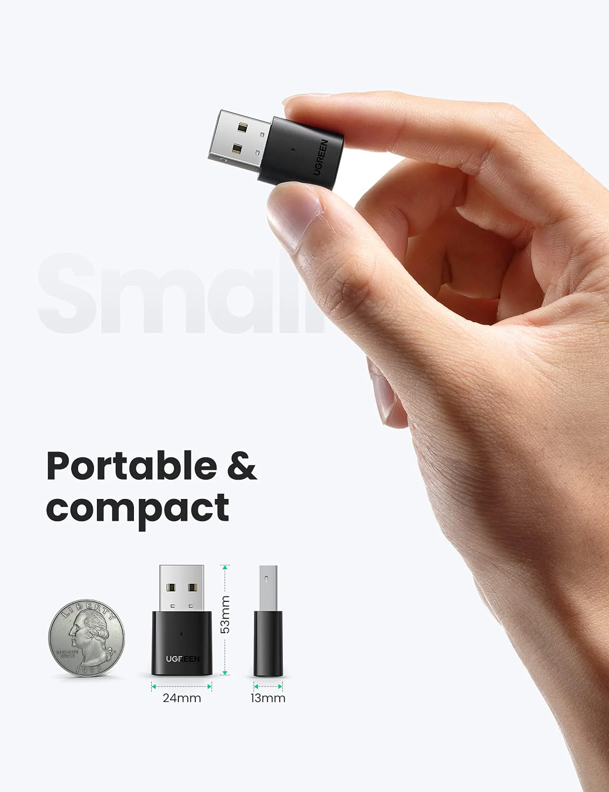 USB Bluetooth Ugreen 80889 Bluetooth 5.0 cho máy tính Windows