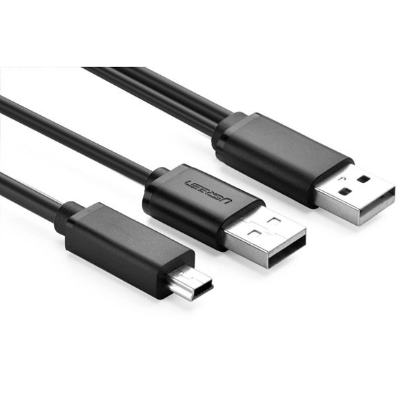 Cáp Mini USB Ugreen 10347 USB 2.0 dài 1m hỗ trợ nguồn