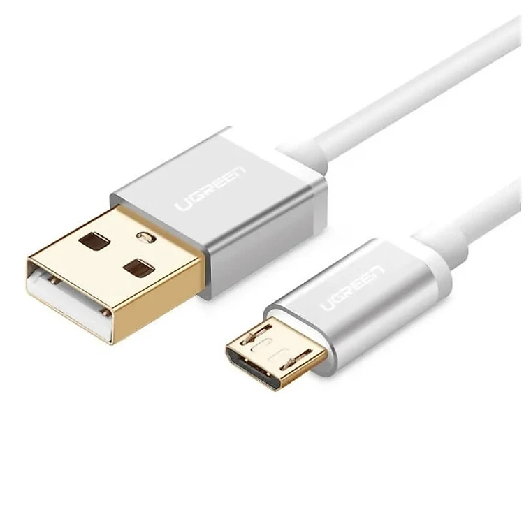 Cáp Micro USB Ugreen 10849 USB 2.0 dài 1.5M màu trắng