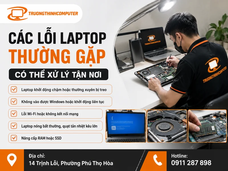 Các lỗi laptop thường gặp có thể xử lý tận nơi