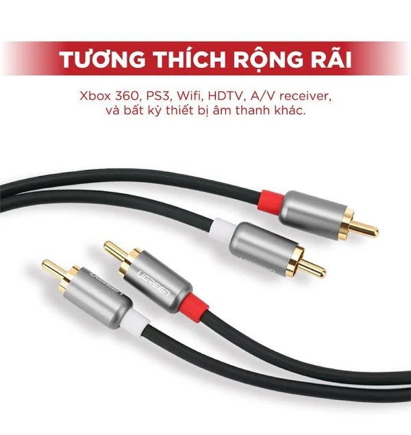 Cáp RCA Ugreen 10520 AV104 2RCA sang 2RCA dài 5m