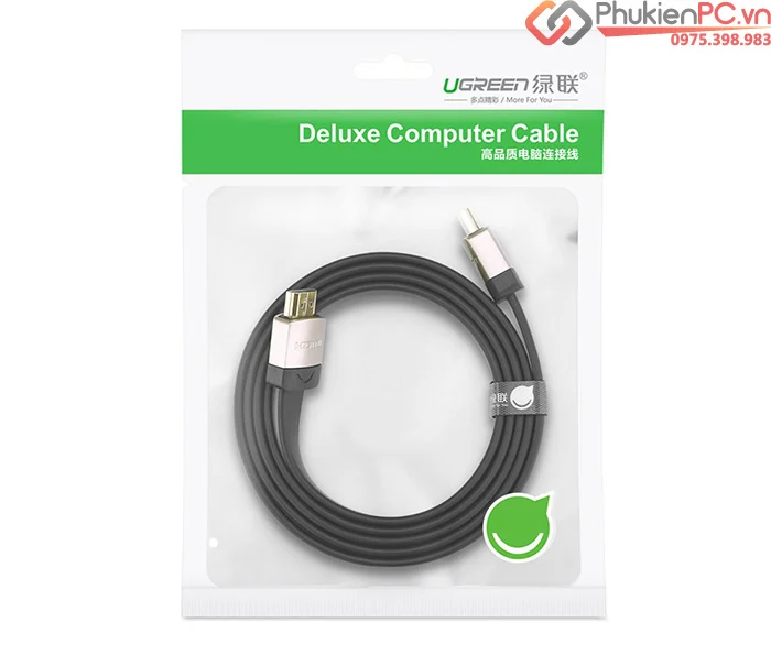 Cáp HDMI Ugreen 10265 dẹt dài 10M chuẩn HDMI 1.4