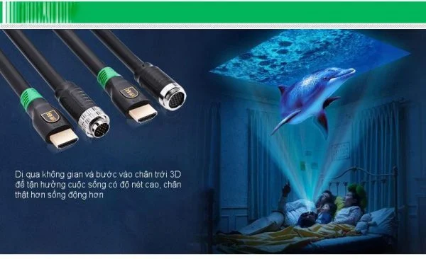 Cáp HDMI sang DIN 19P Ugreen 10287 HD125 dài 10M