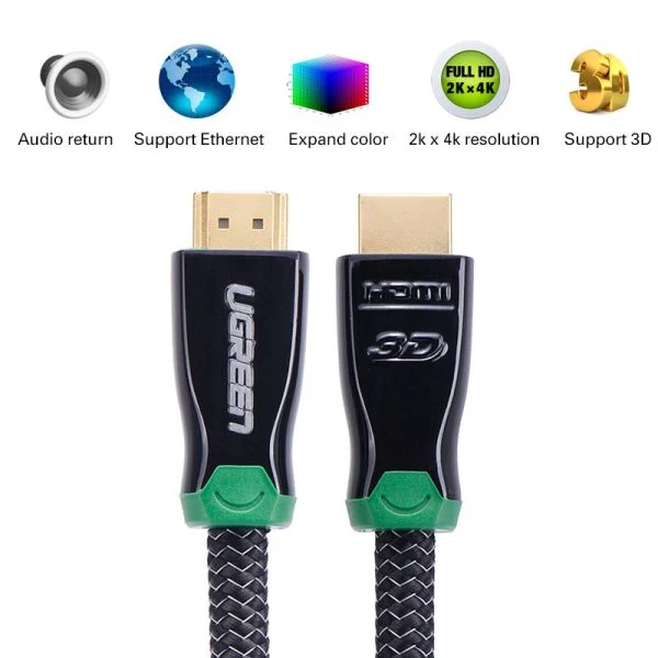 Cáp HDMI Ugreen 10299 HD126 dài 20M lõi đồng 19+1 đầu hợp kim