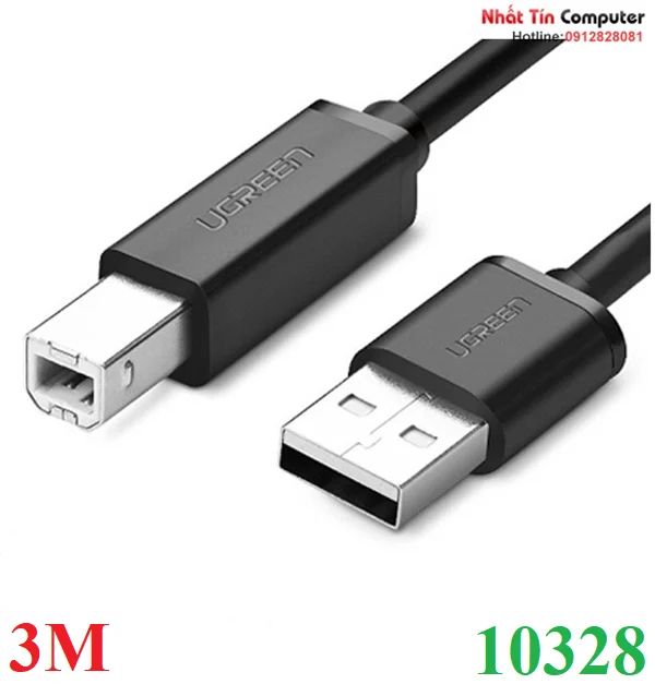 Cáp máy in Ugreen 10328 USB 2.0 dài 3m 480Mbps