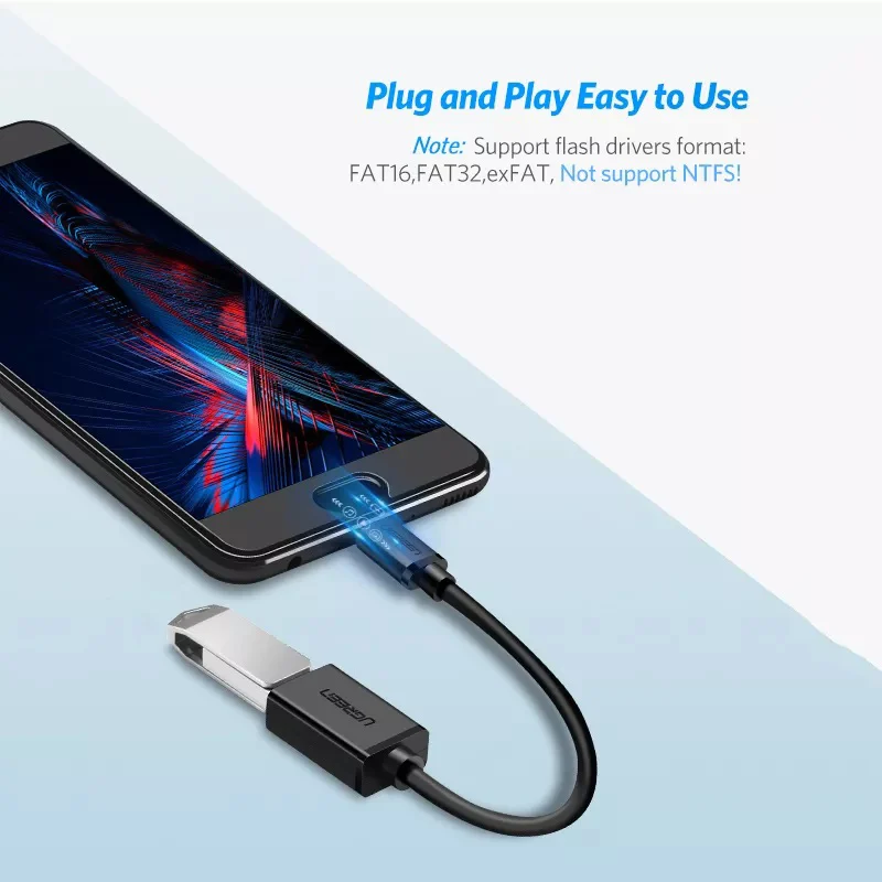 Cáp OTG Micro USB Ugreen 10359 dài 50cm USB 2.0