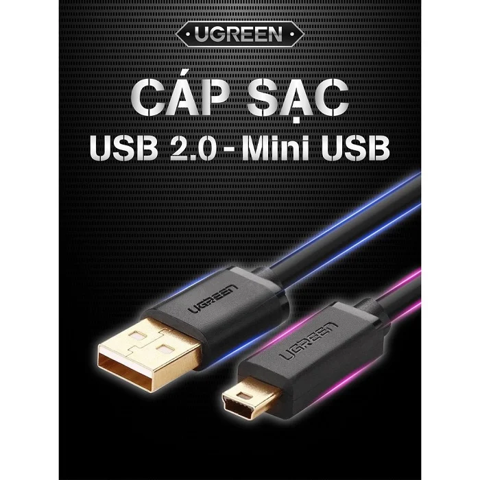 Cáp Mini USB Ugreen 10355 US132 dài 1m USB 2.0 480Mbps