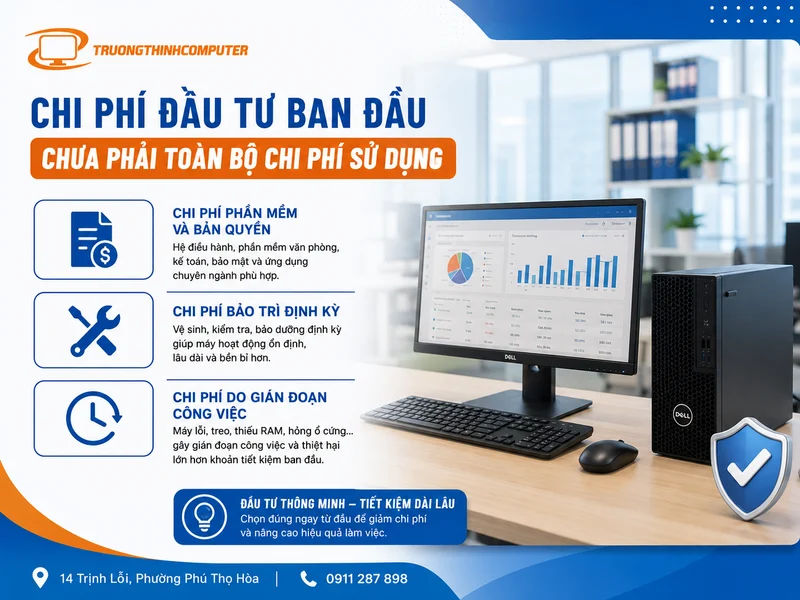 Chi phí đầu tư ban đầu chưa phải toàn bộ chi phí sử dụng