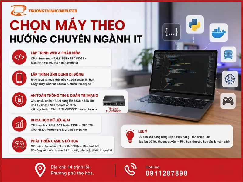 Chọn máy theo từng hướng chuyên ngành IT