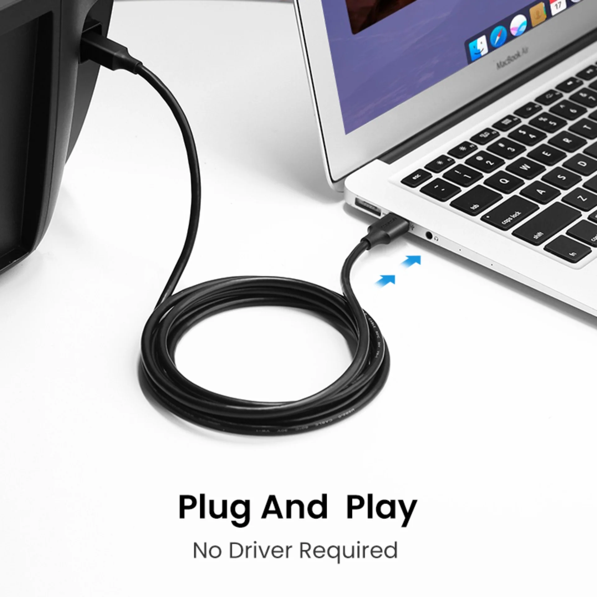 Cáp máy in Ugreen 10372 USB 3.0 Type A sang Type B dài 2m 5Gbps