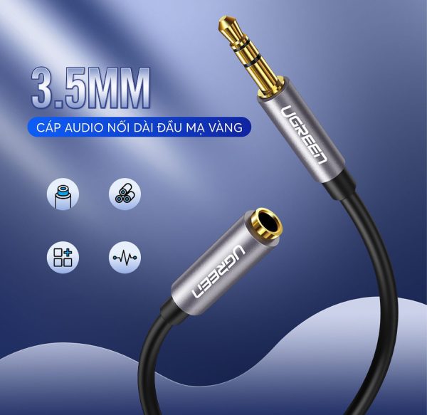Cáp nối dài âm thanh Ugreen 10266 AV118 3.5mm dài 3M