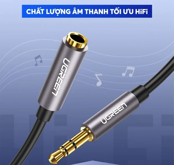 Cáp nối dài âm thanh Ugreen 10266 AV118 3.5mm dài 3M