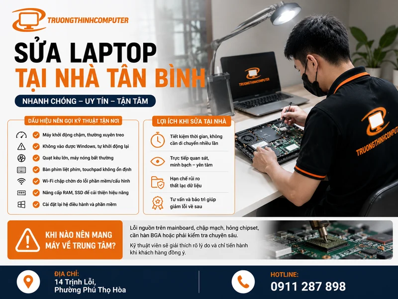 Khi nào nên sử dụng dịch vụ sửa laptop tại nhà Tân Bình?