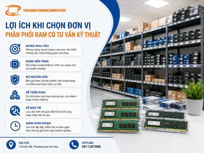 Lợi ích khi chọn đơn vị phân phối ram có tư vấn kỹ thuật
