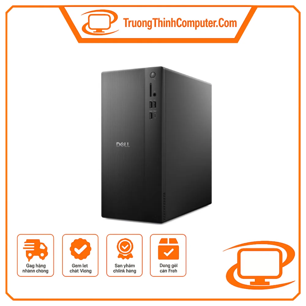 Máy tính để bàn Dell Tower ECT1250 Core i3 14100, RAM 8GB DDR5, SSD 512GB, Windows 11, màu đen, ProSupport 2 năm