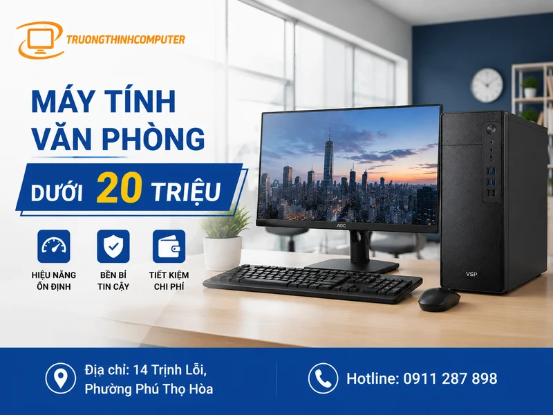 Máy tính văn phòng dưới 20 triệu giá tốt, mạnh mẽ đáng mua 2026
