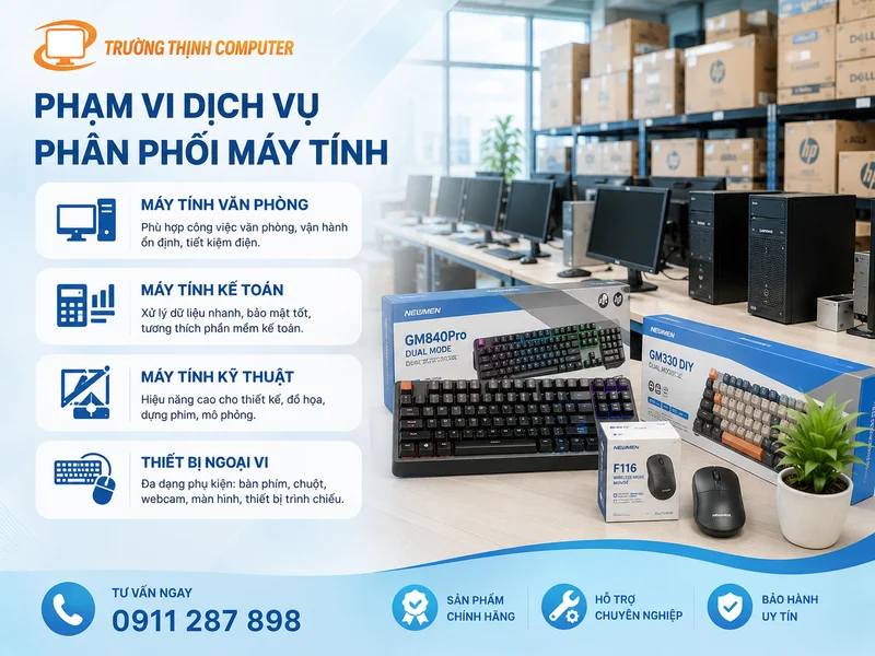 Phạm vi dịch vụ phân phối máy tính của TRƯỜNG THỊNH COMPUTER