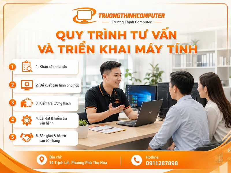 Quy trình tư vấn và triển khai máy tính tại Trường Thịnh Computer
