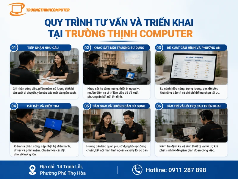 Quy trình tư vấn và triển khai tại TRƯỜNG THỊNH COMPUTER