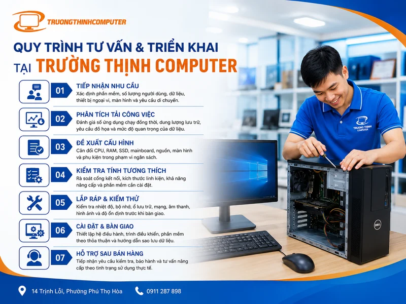 Quy trình tư vấn và triển khai tại TRƯỜNG THỊNH COMPUTER