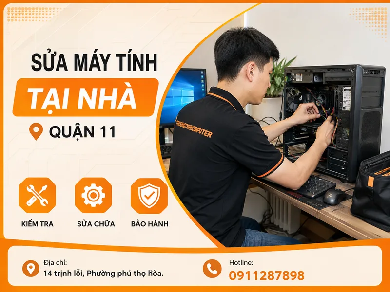 Sửa máy tính tại nhà Quận 11 có mặt nhanh báo giá chi tiết