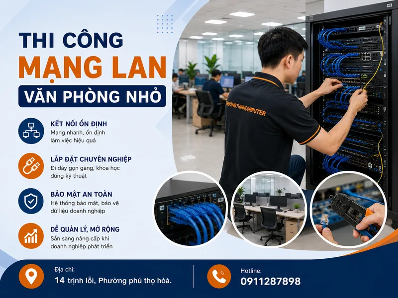 Thiết kế và Thi công mạng LAN văn phòng nhỏ báo giá chi tết trọn gói